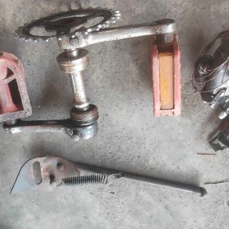 Chain dan crankset sepeda bekas spare part sepeda