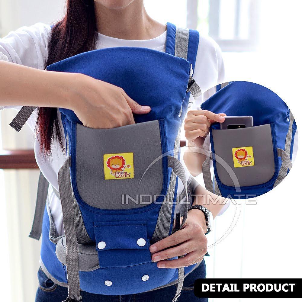 5In1 Gendongan Bayi Hipseat Baby Leon Depan Multifungsi + Topi (0-3 Tahun) Anti Capek Kanguru By-60 