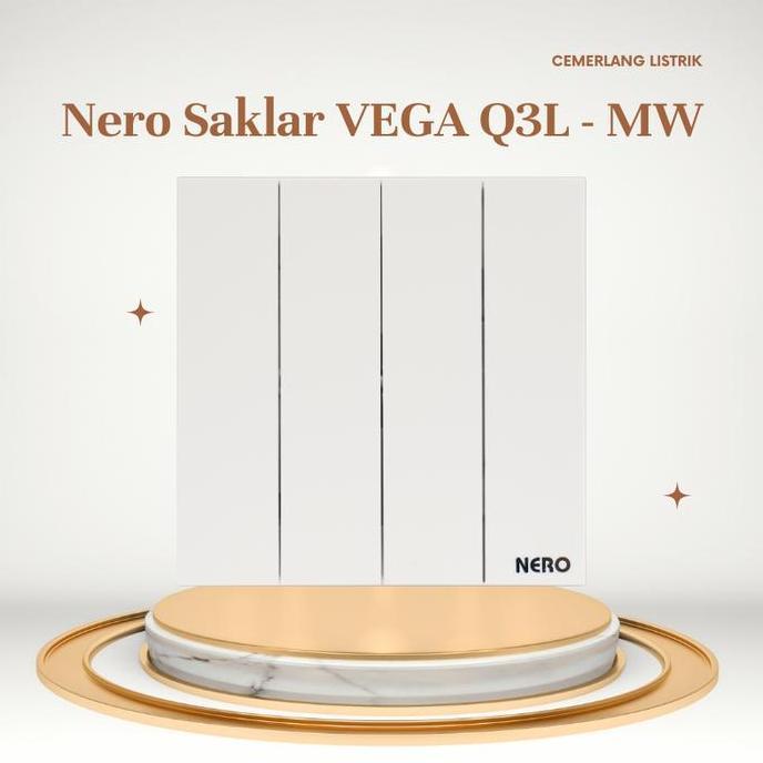 Todoar - Saklar 4 Gang Nero - Saklar 4 Tombol Nero Vega Q3L1641 - Mw Putih