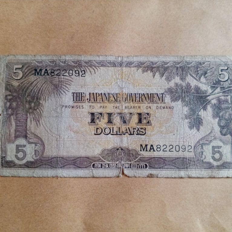 Uang 5 Dollar Malaya No seri 1944 G