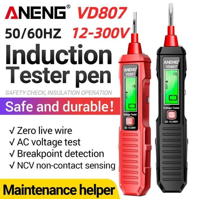 Produk Terbaik] tespen digital multifungsi senter led voltage meter cek kabel putus line breakpoint 