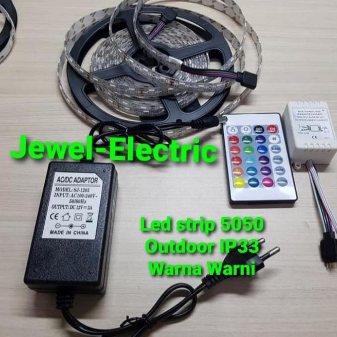 Lampu Led Strip RGB Warna warni/Led Strip rgb Set Remote + Adaptor