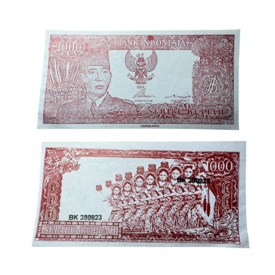 KT229 SOUVENIR UANG SOEKARNO MELENGKUNG