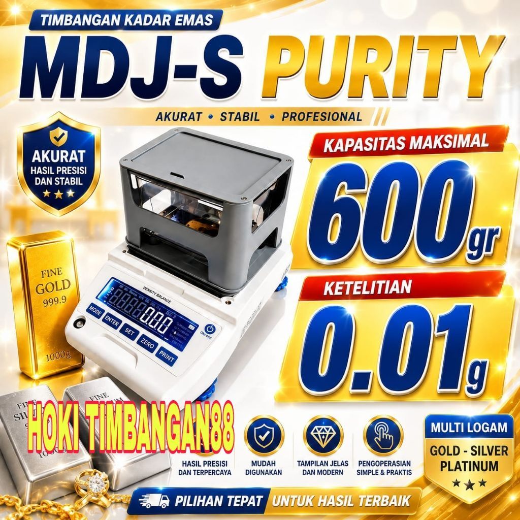 density balance gold mdj-s 600gr x 0.01gr purity meter tester balance gold timbangan pengukur uji ke