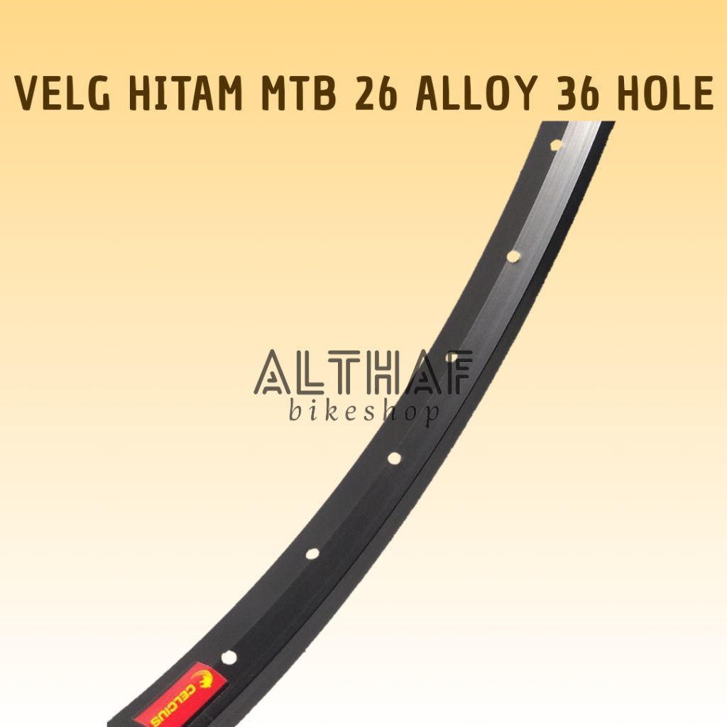 Velg 26 MTB Lubang 36 Hitam Alloy Single Wall