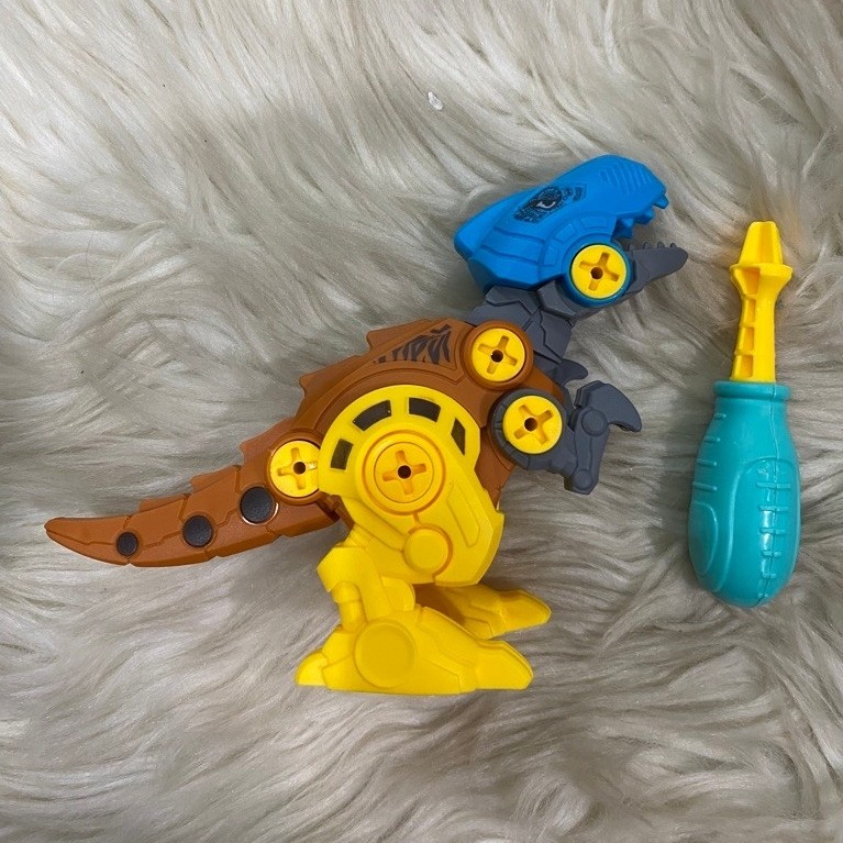 PL mainan anak-anak robot dinosaurus bongkar pasang 10x20cm.Az