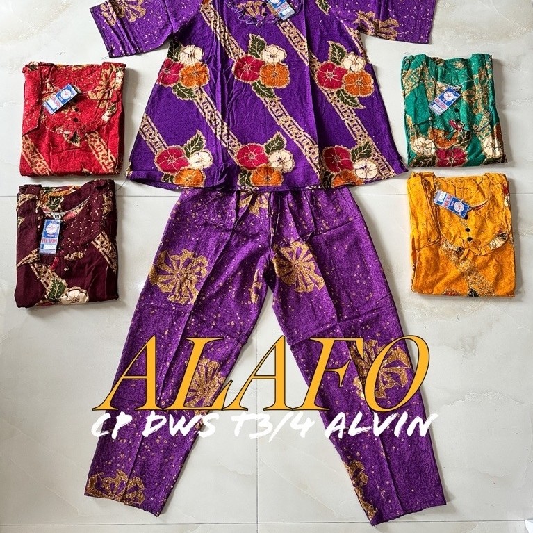 BAJU TIDUR NYAMAN CP DEWASA T3/4 BATIK ALVIN CITAK