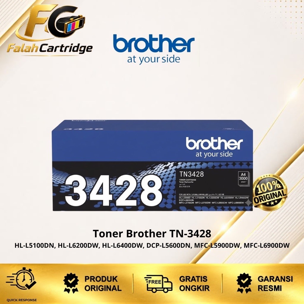 Brother Toner TN-3428 Original -Seri Printer: HL-L5100DN, DCP-L5600DN, MFC-L5700DN