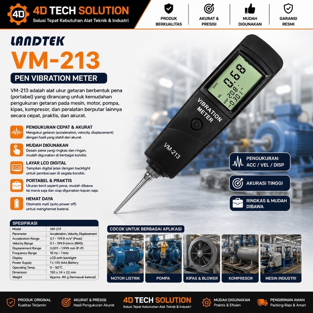 Vibration Meter | Pen Vibration Meter VM-213 Landtek