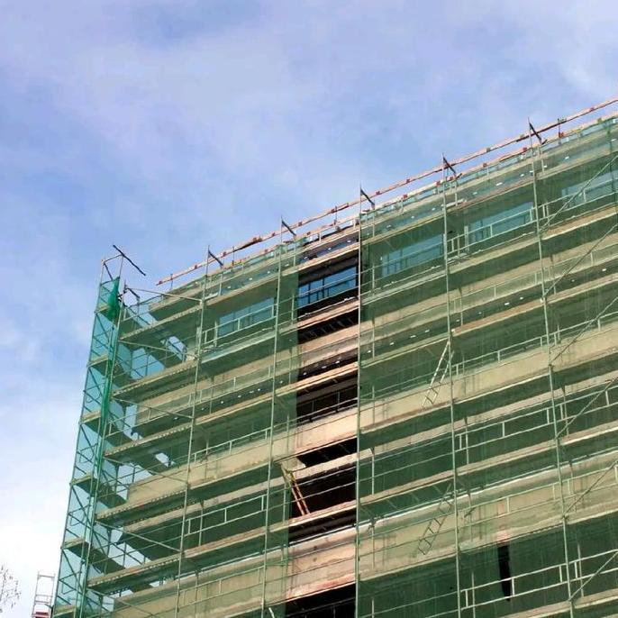 Jaring Polynet Hijau untuk Proyek Konstruksi Gedung Terbuat dari Polyethylene Berkualitas Tinggi Coc