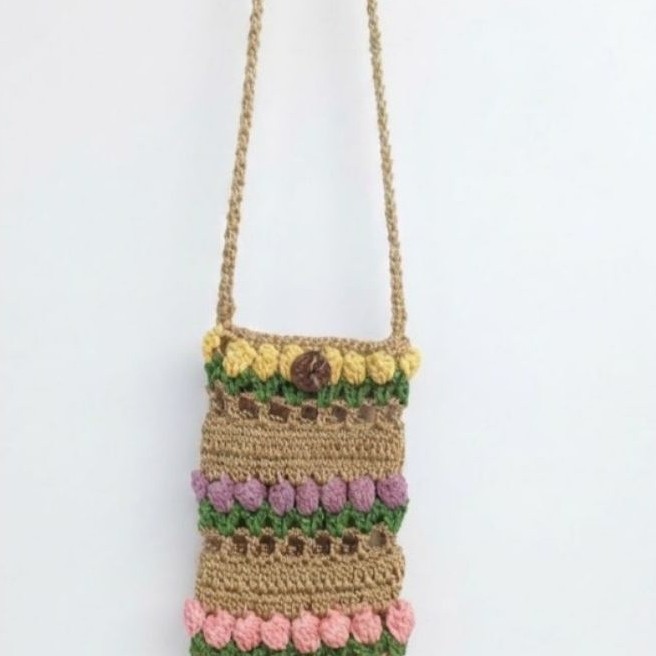 TAS selempang HP rajut/tas rajut handmade/tas hp rajut handmade/tas rajut kekinian/tas rajut murah
