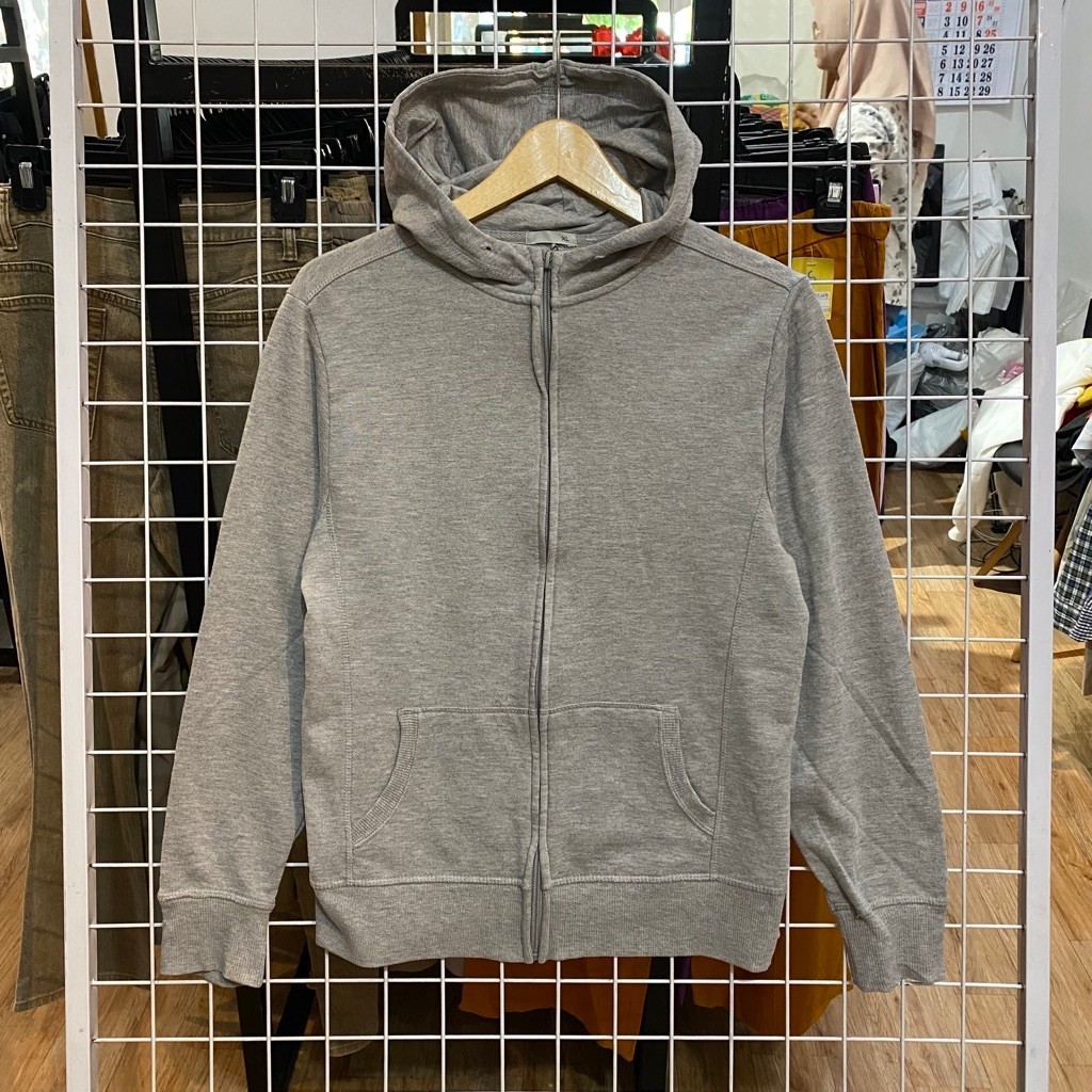 Gu Misty Grey Zip Hoodie #Hd2717