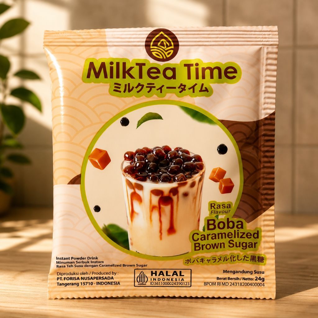 10pcs milktea time 24g  rasa Boba caramel brown sugar