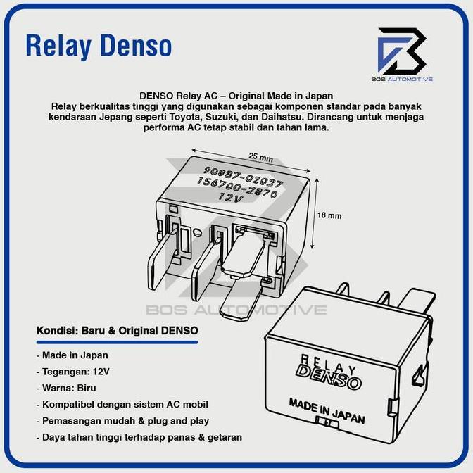 Promo Relay Denso Original Biru 12v Kaki 4 Pin 30a Socket Riley Mini Denso AC Mobil Avanza Xenia Jaz