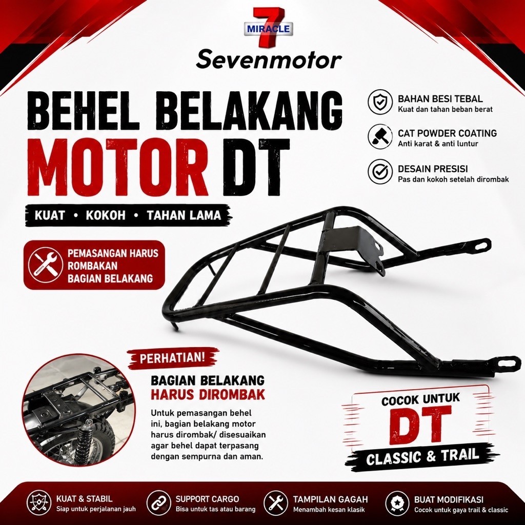 Behel Motor DT100 Backrack dt100 begel belakang yang sudah rombakan