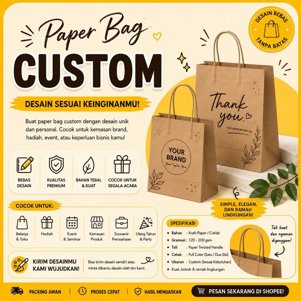 Paper Bag Kraft Custom Logo