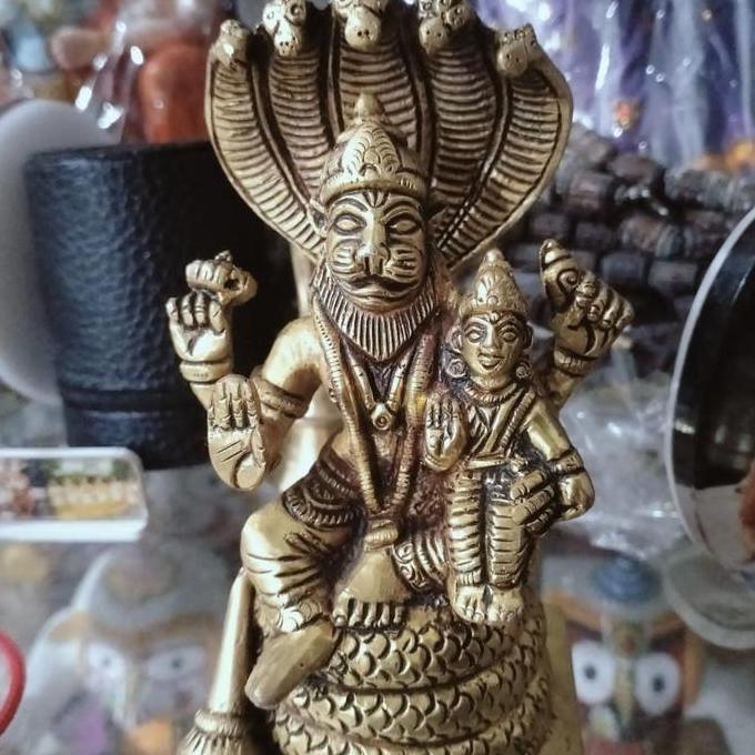 Open DS] Arca Sri Laksmi Narasimha kuningan padat India