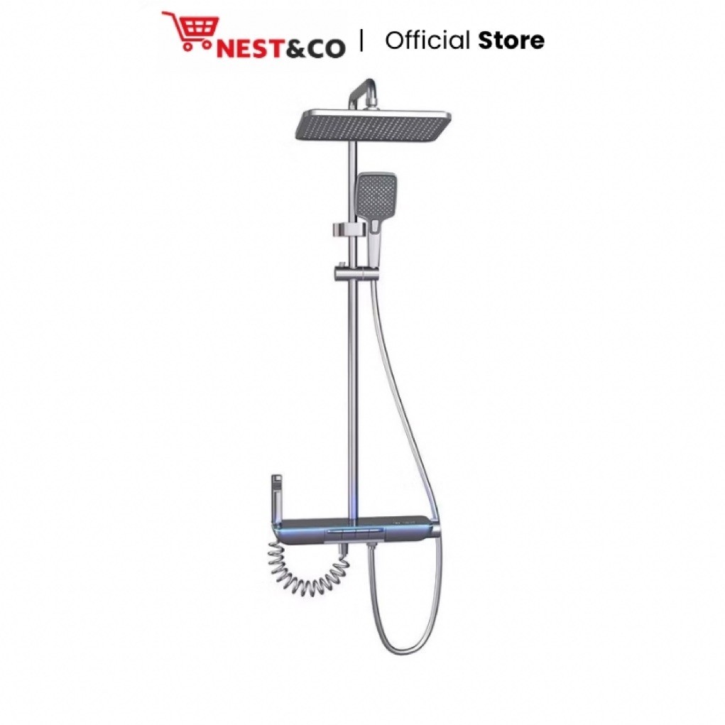 Acroz Elysio Set Shower Mandi Led - Abu-Abu Shower Mandi Shower Kamar Mandi Perlengkapan Kamar Mandi