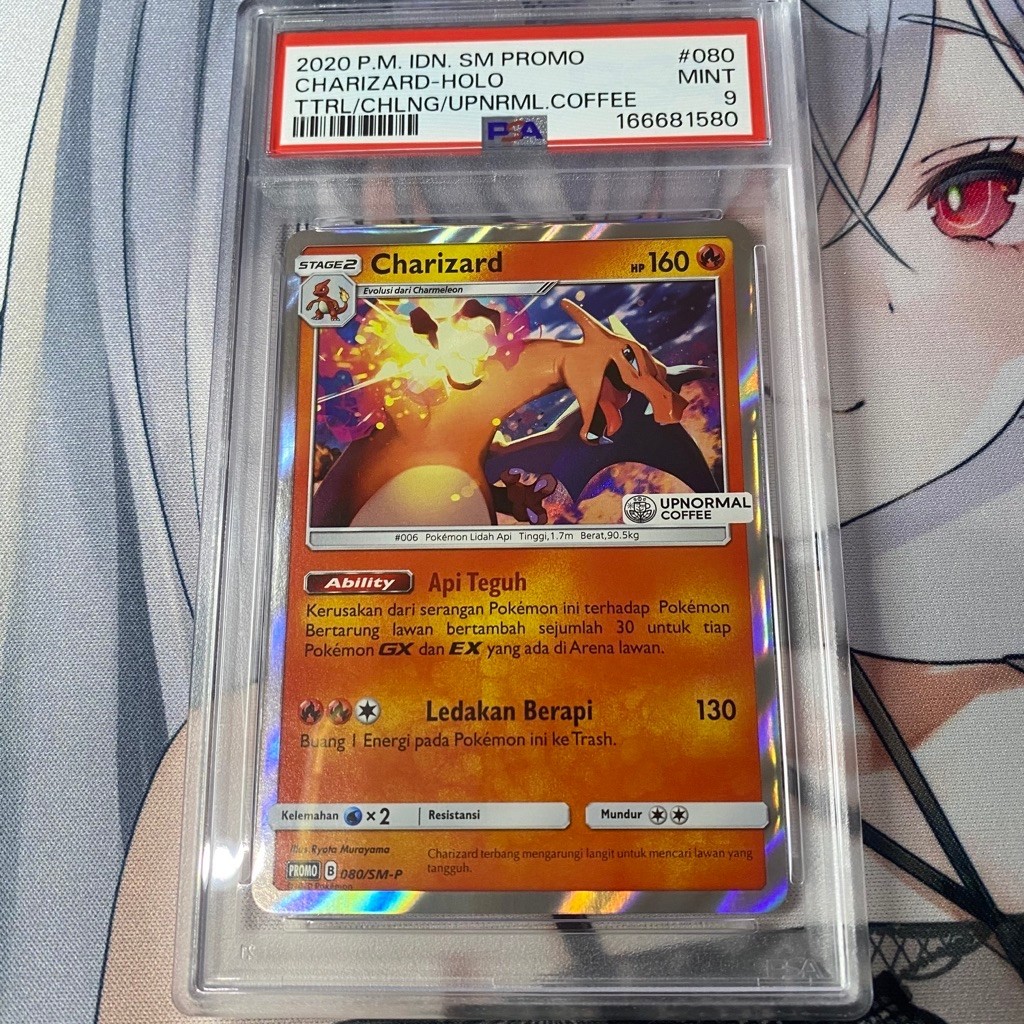 PSA 9 Charizard Holo Upnormal Coffee ID SM-P Sun & Moon Promo - Kartu Pokemon Card Game TCG Indonesi