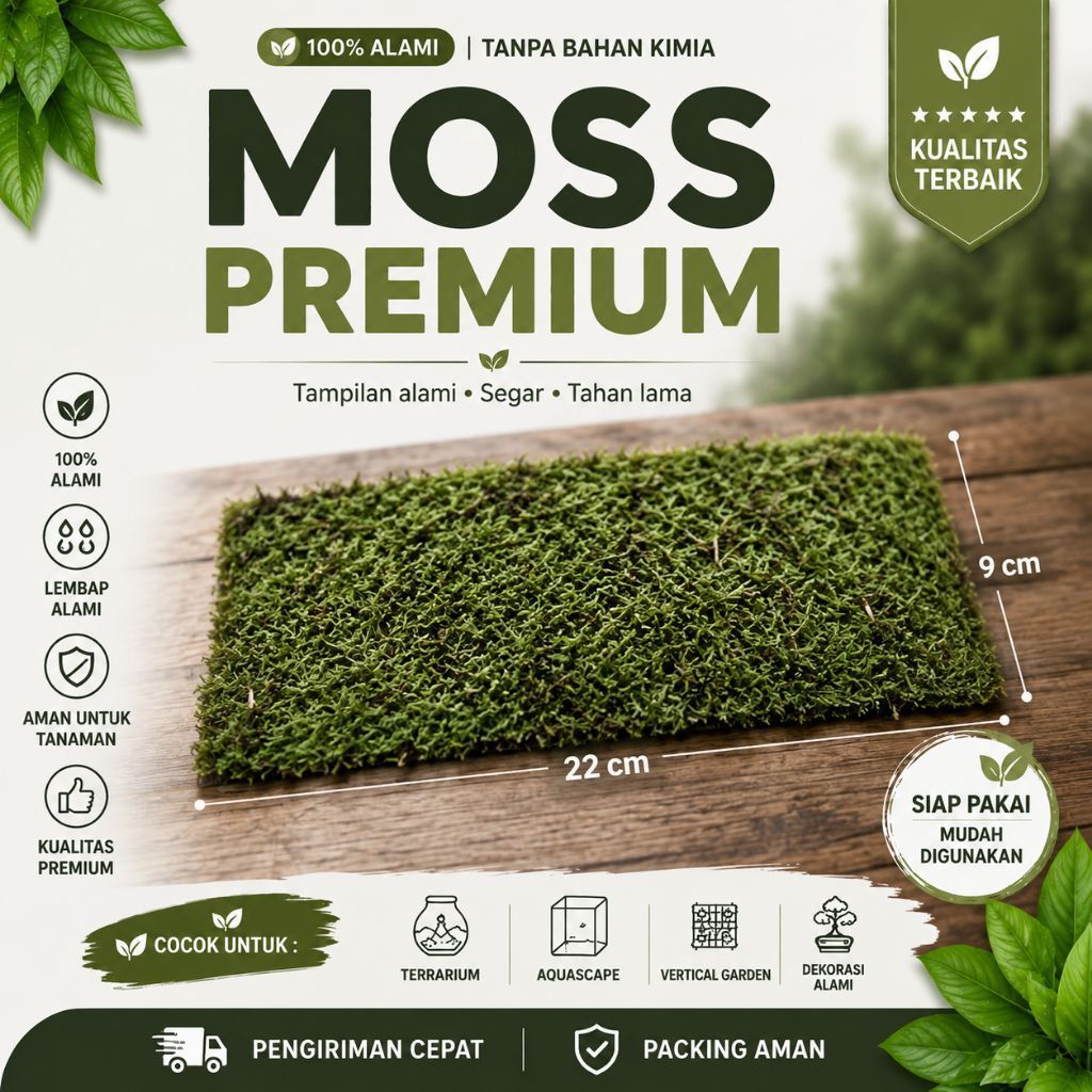 Moss Weeping Aquascape dan Terrarium 22×9 Weeping Clump Mini Lumut Asia Adaptasi Air 80% Pertumbuhan