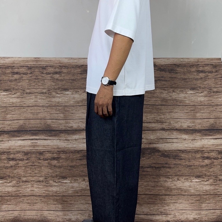 muji baggy wide denim long pants #JLLP689