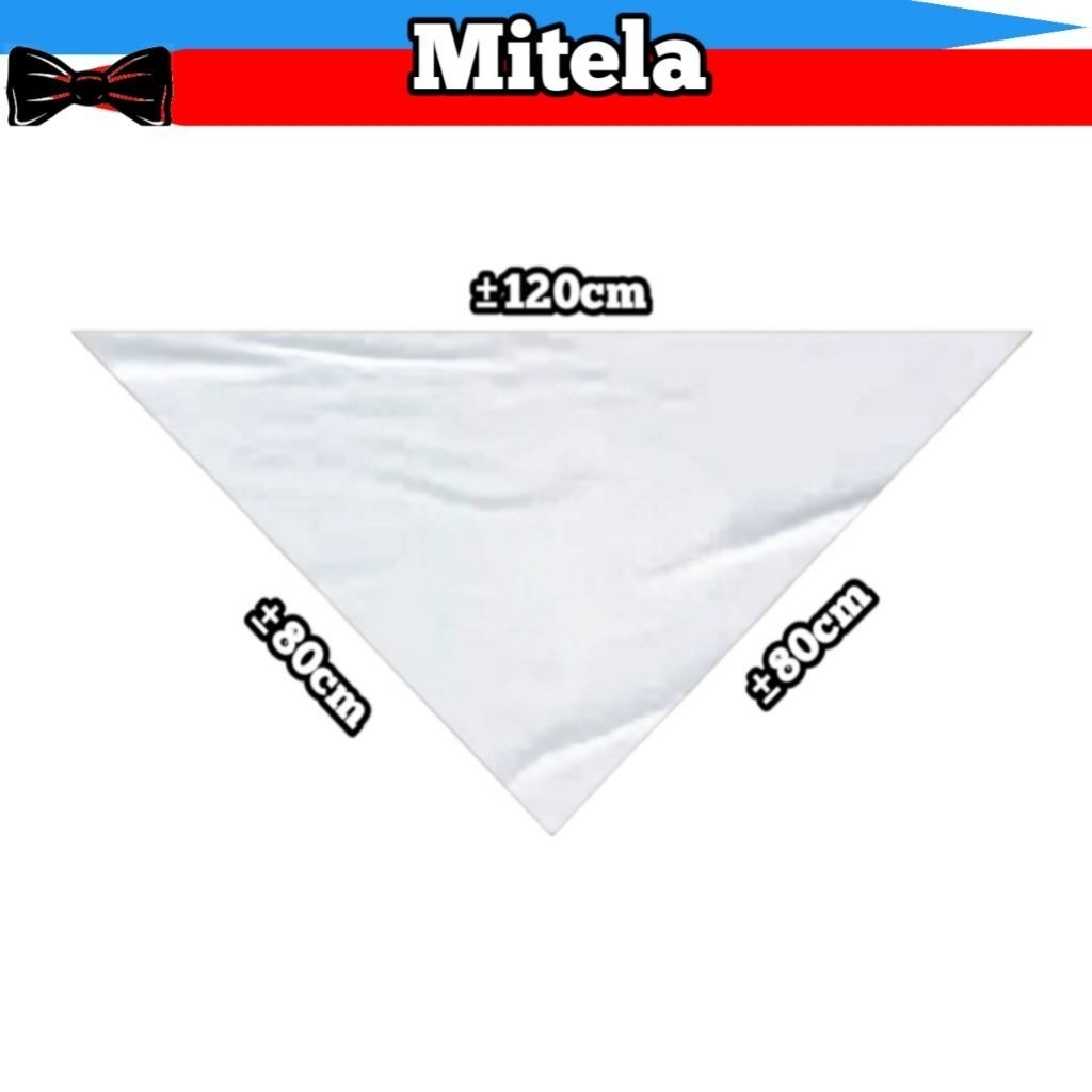 Syal Mitela Segitiga Putih Polos / Syal Segitiga Putih Polos / Syal Scarf Segitiga Putih Polos
