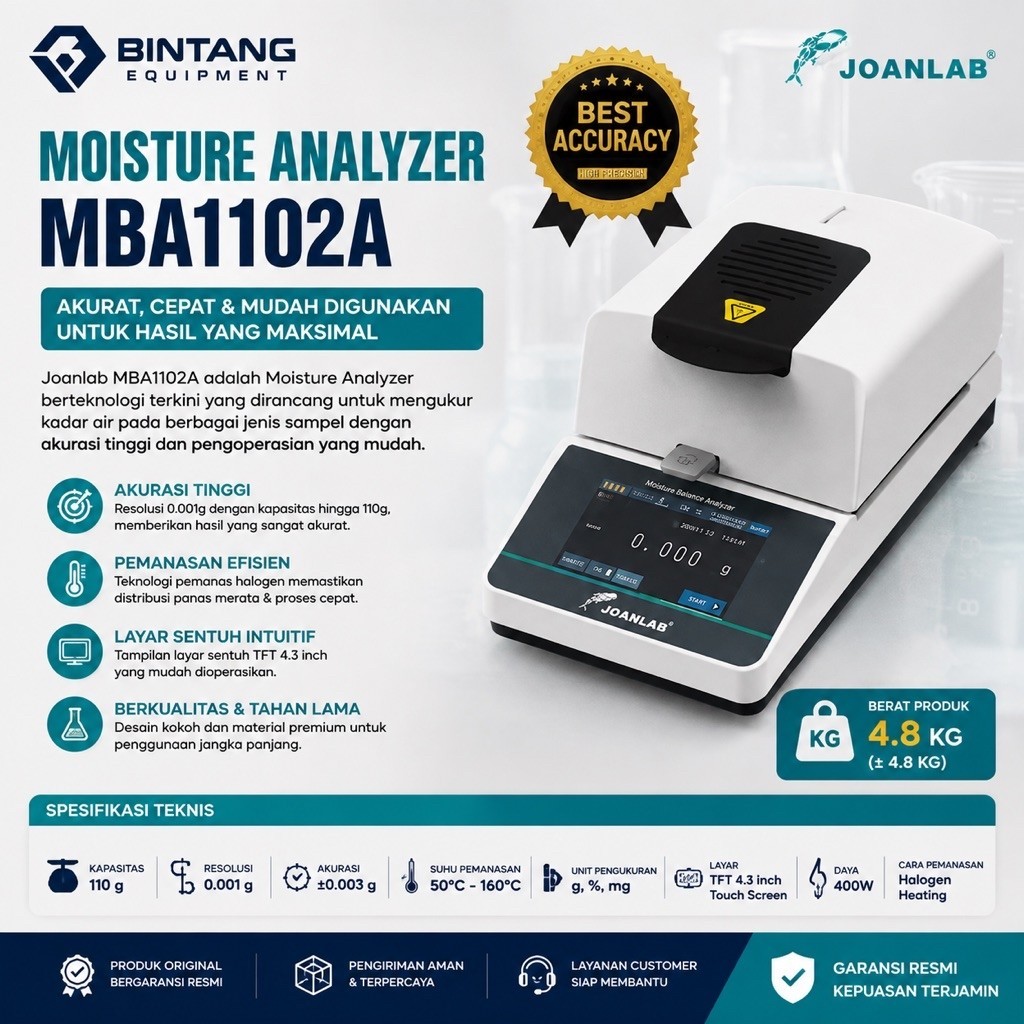 JOANLAB Moisture Analyzer MBA1102A 110g/0.001g MBA1102A
