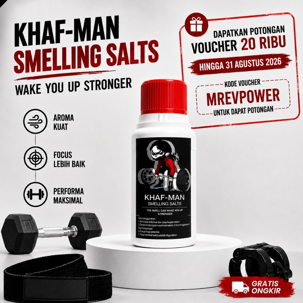 Smelling Salt Ammonia KHAF-MAN untuk Gym, Fitness & Powerlifting
