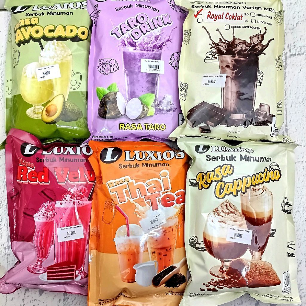 Minuman Serbuk Luxios kemasan 500gr All Variant
