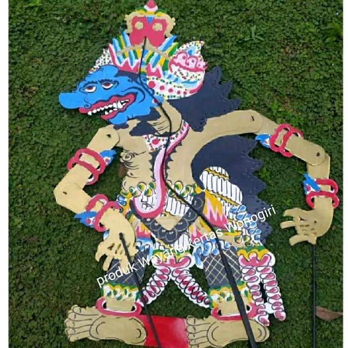 WAYANG KULIT KERTAS DUPLEX BUTO RATON BIRU BARONG TINGGI -+80CM UKURAN STANDAR PENTAS PEDALANGAN