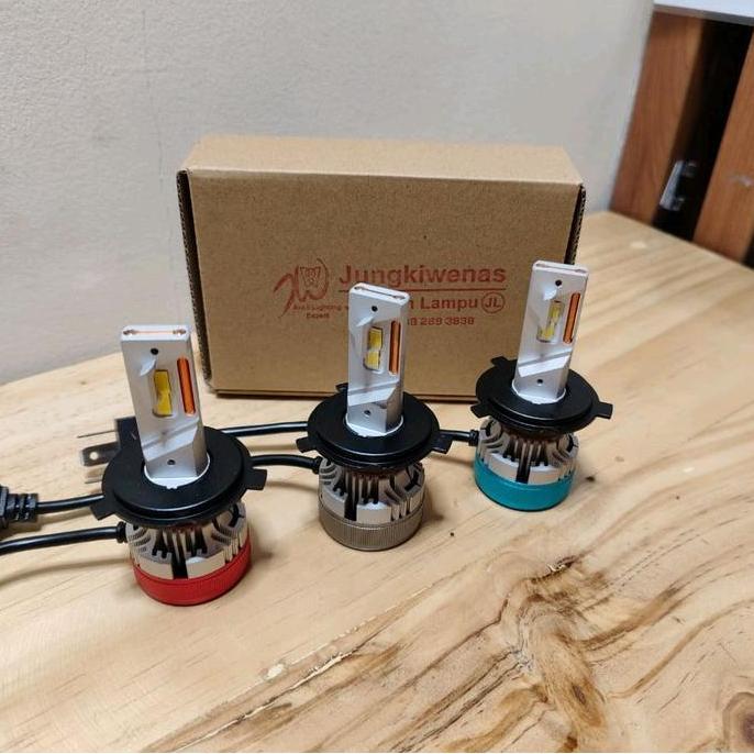 led mobil H4 JL55 4300k warm white paling terang