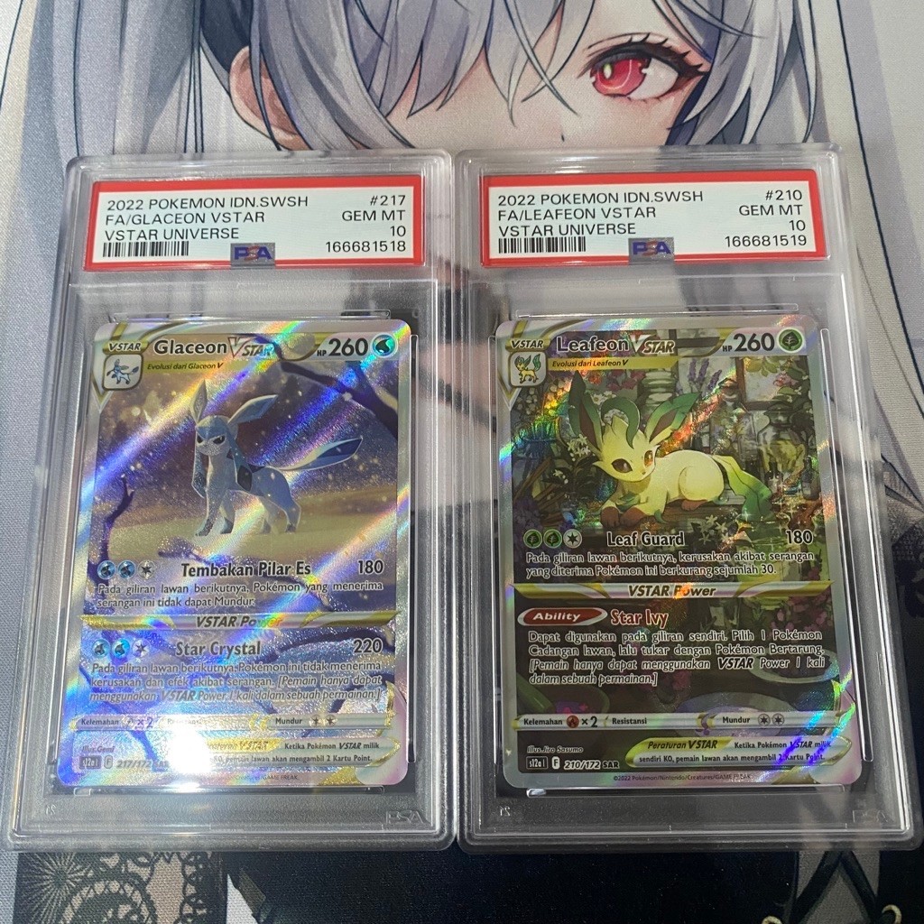 PSA 10 Glaceon & Leafeon VSTAR SAR ID SWSH S12a VStar Universe - Kartu Pokemon Card Game TCG INDONES