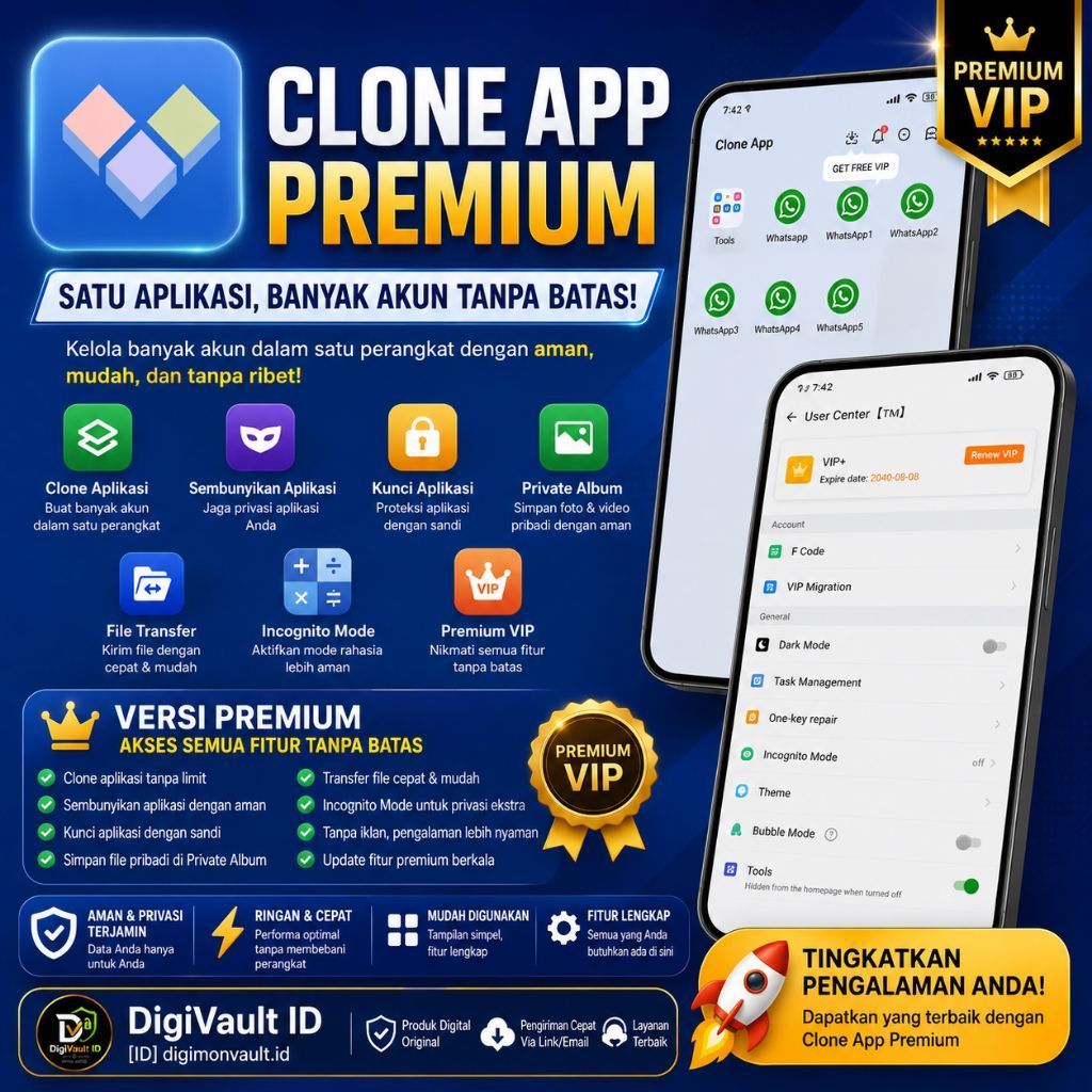 Clone App Premium VIP | Aplikasi Clone Banyak Akun | App Cloner Android