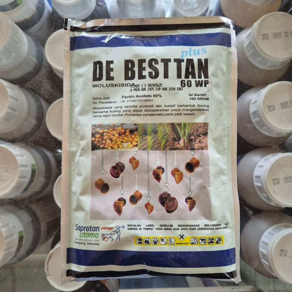 Moluskisida DE BESTAN PLUS 60WP, Kemasan 100gr, Racun Keong Sawah