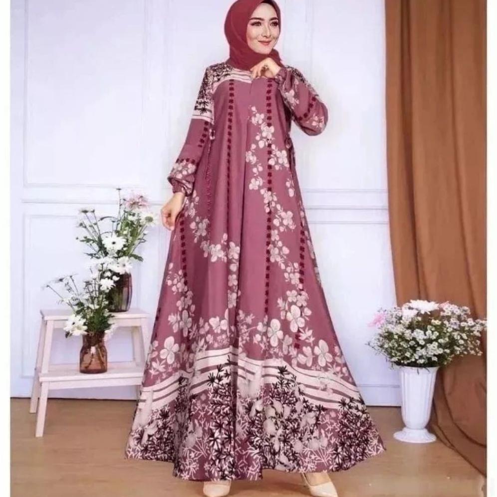 NEW Gamis SELENA TUMPAL TERMURAH / Gamis HYGET TUMPAL terlaris viral/higit motif tumpal murah