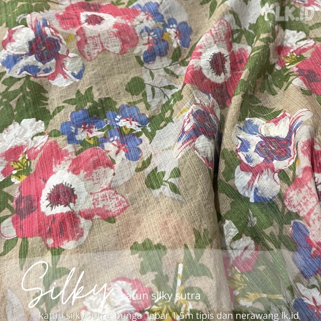 Kain katun silky sutra import tipis dan terawang perlu furing cocok untuk mukena by lapakkain.id har