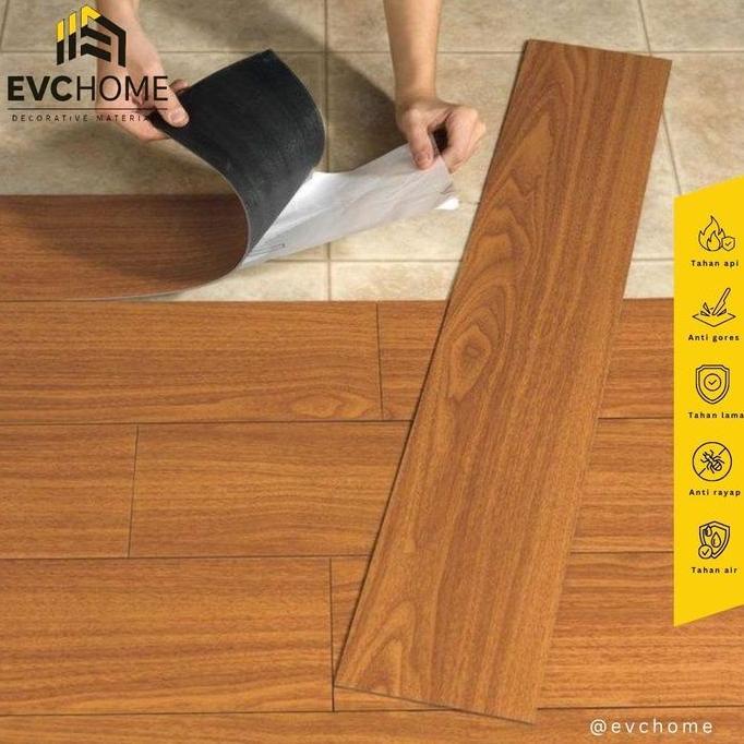 EVCHOME 91,5CM x 15,2CM Foam Vinyl Sticker/Plafon PVC/ Vinyl Floor/ Wallpaper stiker lantai kayu