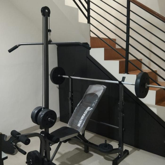 Bench press Lat pull down multifungsi plus beban stik Alat fitness