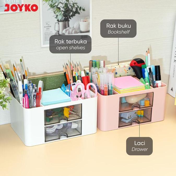 JOYKO Desk Set Organizer Penyimpanan Tempat Alat Tulis DS-78 Dengan 2 Laci HCS