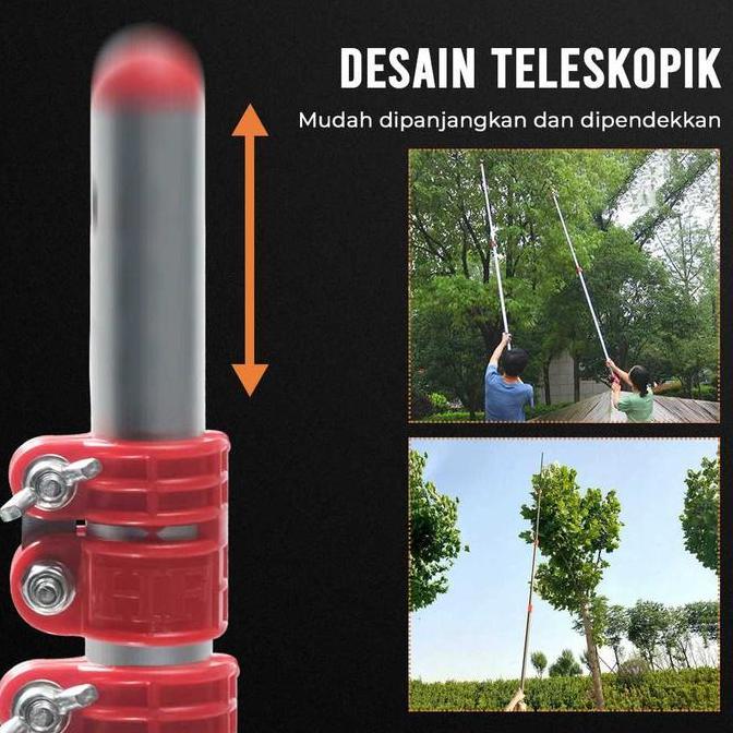 GALAH TONGKAT PEMOTONG GERGAJI PRUNING ALUMINIUM TELESKOPIK