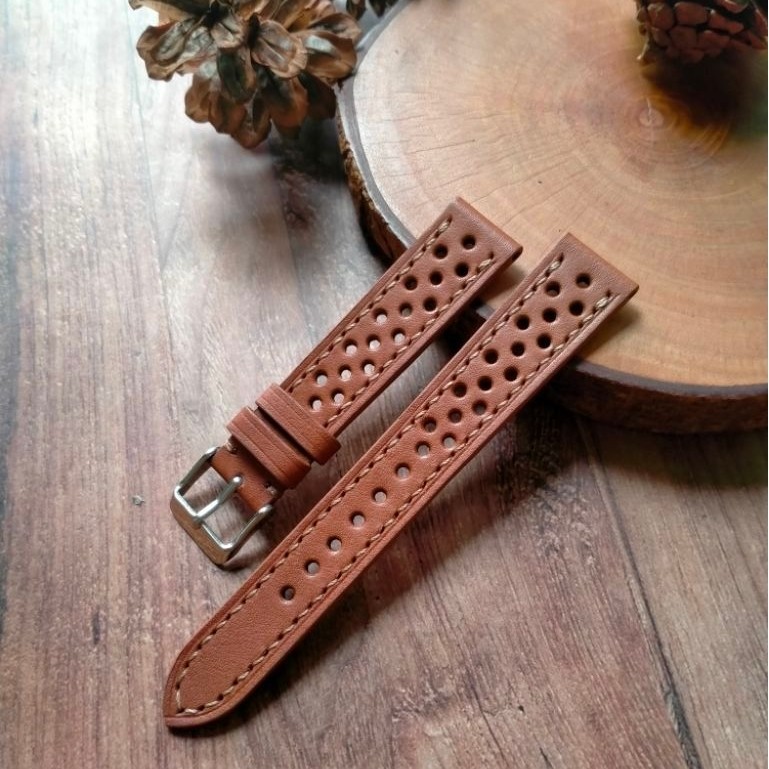 leather strap rally 18mm , tali jam tangan kulit asli model rally