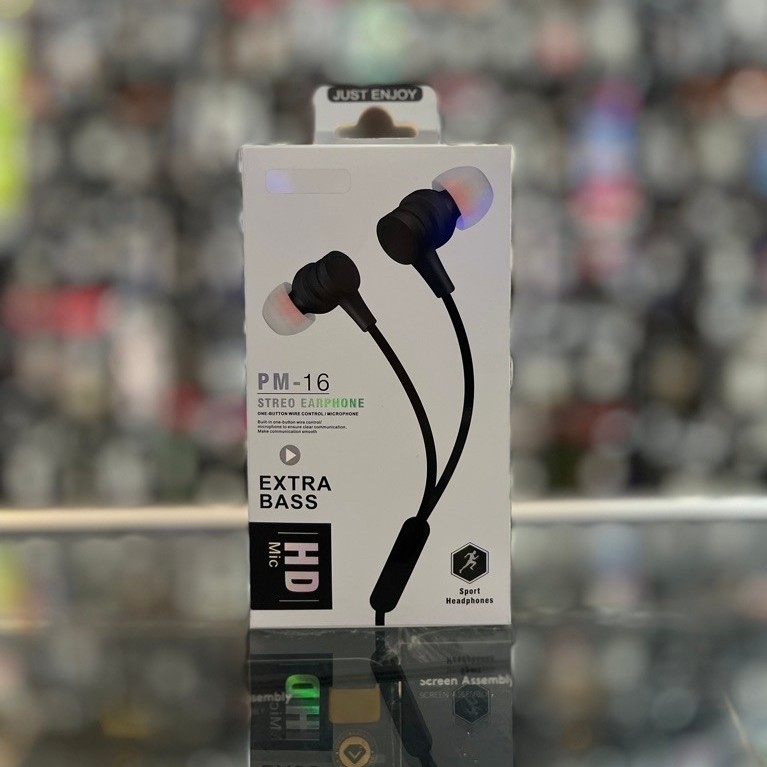 HANDSFREE  HEADSET  PM-16 SONY Earphone Telinga Extra Bass