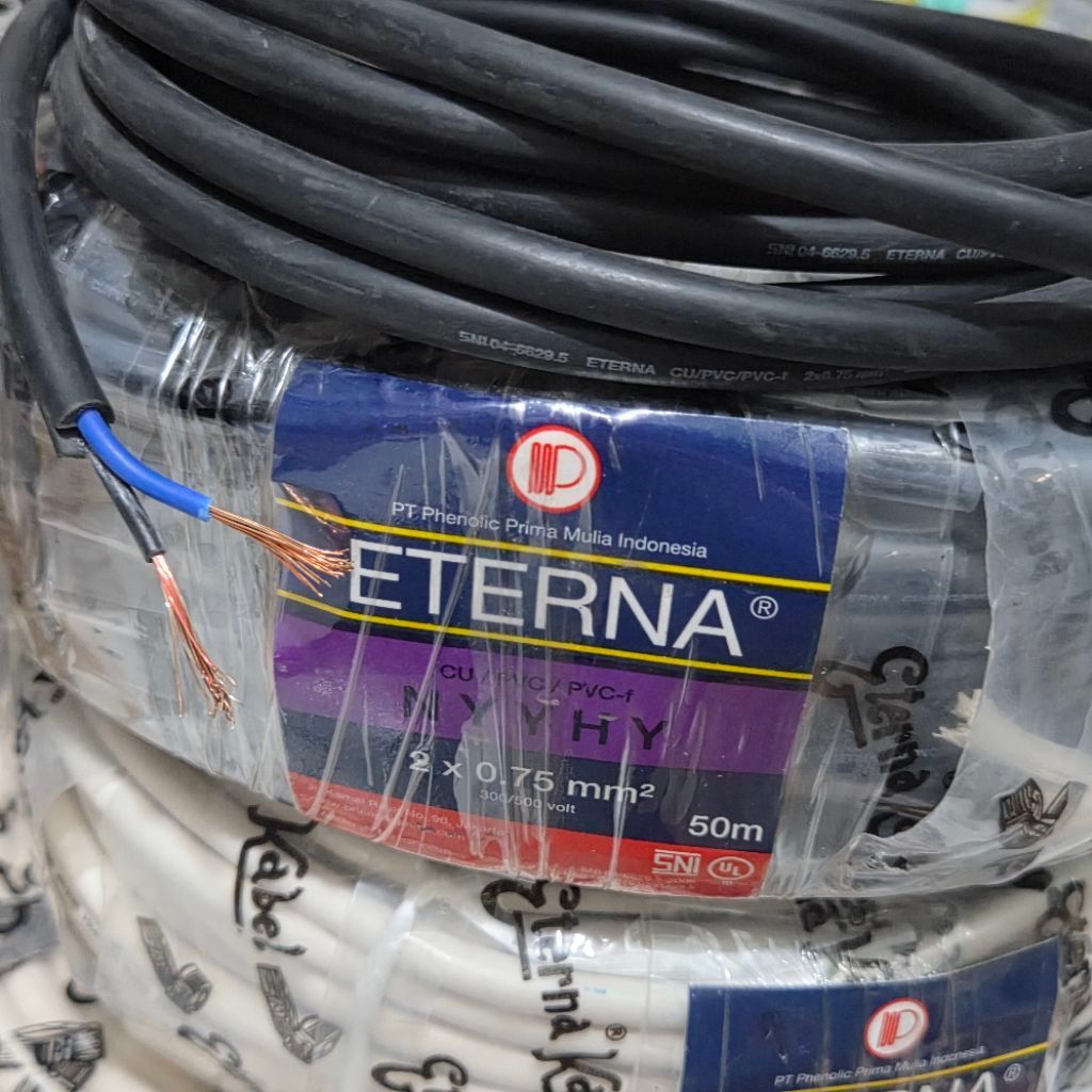 Kabel Eterna 2×0.75 Kabel Eterna Serabut Full Tembaga Eceran Permeter