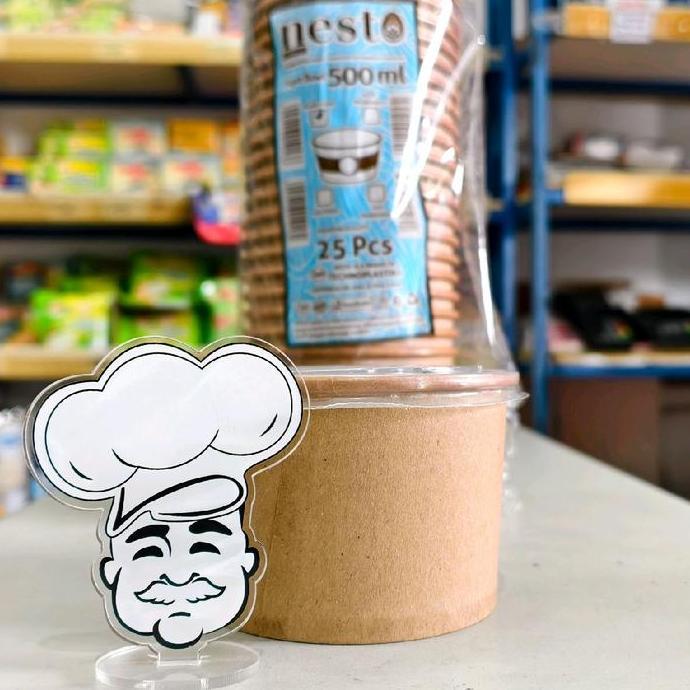 abdul_salam81 - paper kraft bowl paper 500ml + tutup (25pcs) / rice bowl 500ml / mangkok kertas 500m