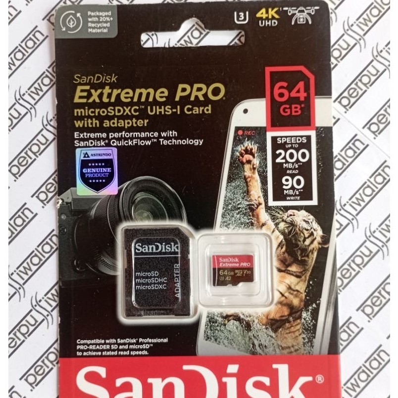 SANDISK EXTREME PRO A2 64GB 200MBPS - SANDISK EXTREME PRO A2 128GB 200MBPS - SANDISK EXTREME PRO 32G