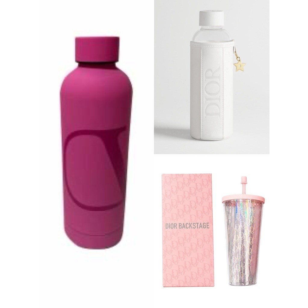 [ORIGINAL] VIP GIFT STORE Valentino Pink Water Bottle Pink Frosted 500ml Sus 304 , Dior Glass Water 