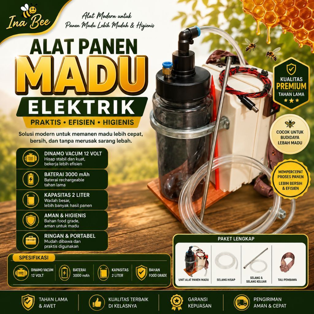 Alat Panen Madu | Alat Sedot Madu | Vacuum Madu 2 Liter