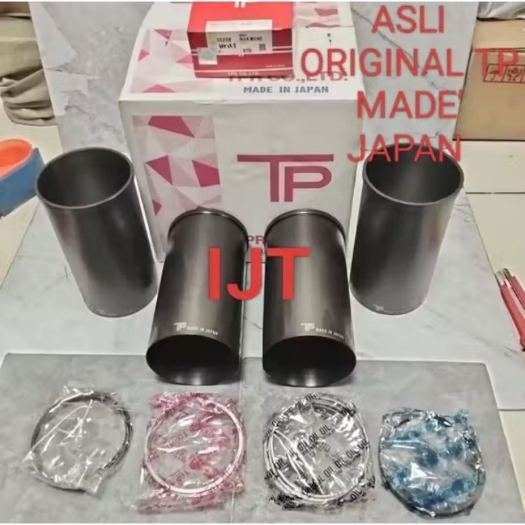 PAKET LINER SET TP JAPAN + RING PISTON TP JAPAN HINO DUTRO DYNA HT125 HINO HT130  110 ASLI TP JAPAN
