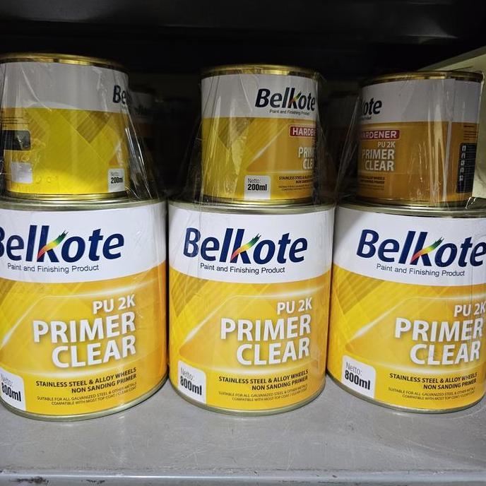 Belkote Pu 2K Primer Clear 1Liter Set Hardener / Epoxy Belkote Bening