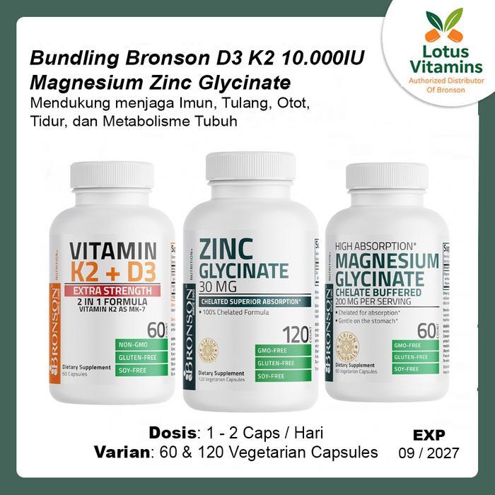 Bundling Bronson D3 K2 10.000IU Magnesium Zinc Glycinate